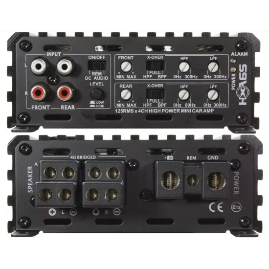 Excursion HXA-65 4-kanałowy samochodowy wzmacniacz mocy do systemów car audio - moc RMS: 4x100-125W / 2x250W, wej. High/Low, Auto On/Off, analogowy AB